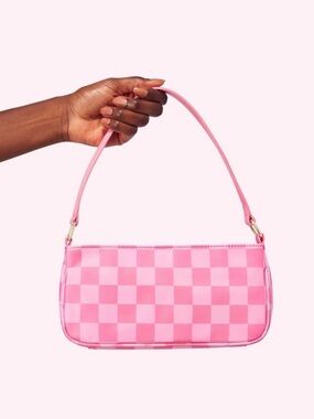 Stoney Clover Lane Two-Tone Pink Checker Mini Shoulder Bag